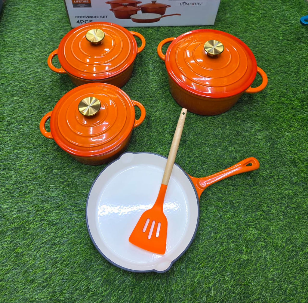 7pcs Enamel Cast Iron Cookware Pots