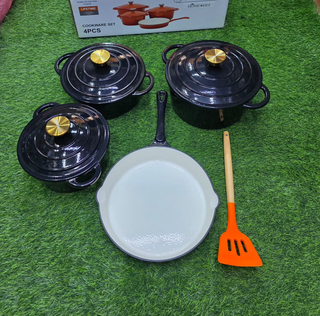 7pcs Enamel Cast Iron Cookware Pots