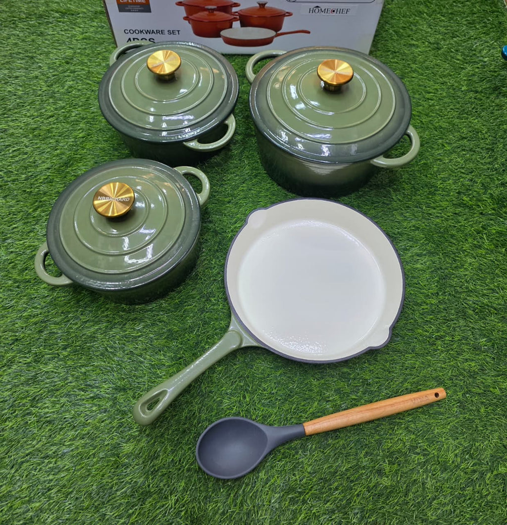 7pcs Enamel Cast Iron Cookware Pots