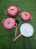 7pcs Enamel Cast Iron Cookware Pots