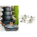12Pcs Granite Cookware (Black & White)